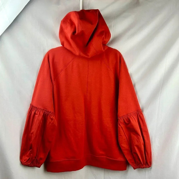 Athleta On My Way Triumph Hoodie Women Large Zipper Organic Cotton Orange - Picture 11 of 12